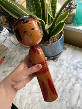 Vintage Traditional KOKESHI Doll 12" Kochi - signed